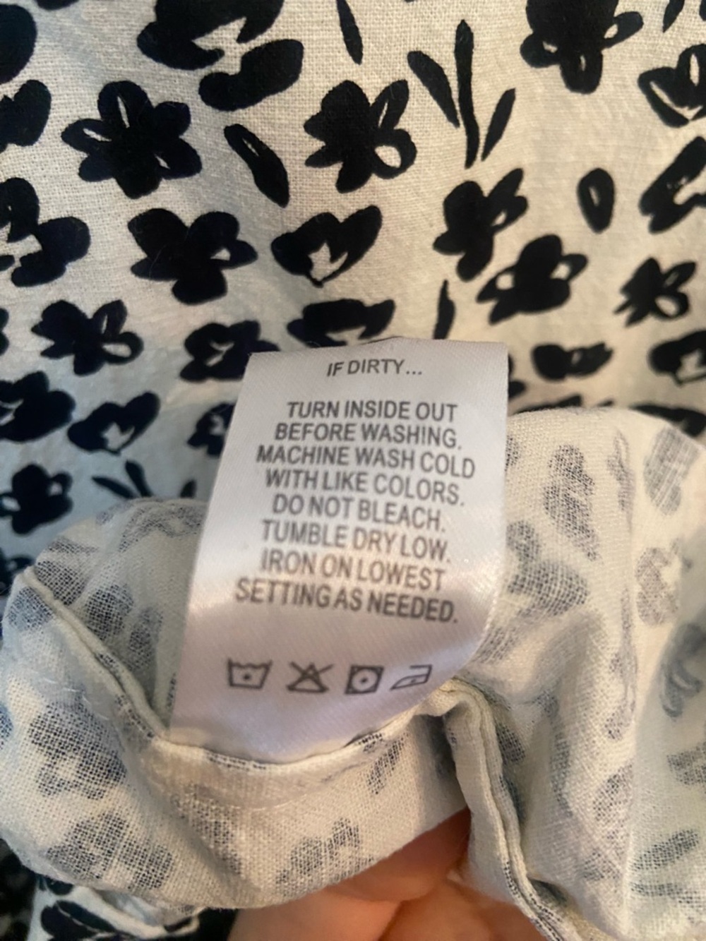 Tradlands Nico Cotton Black and White Floral Print Babydoll Dress XL - Picture 6 of 6